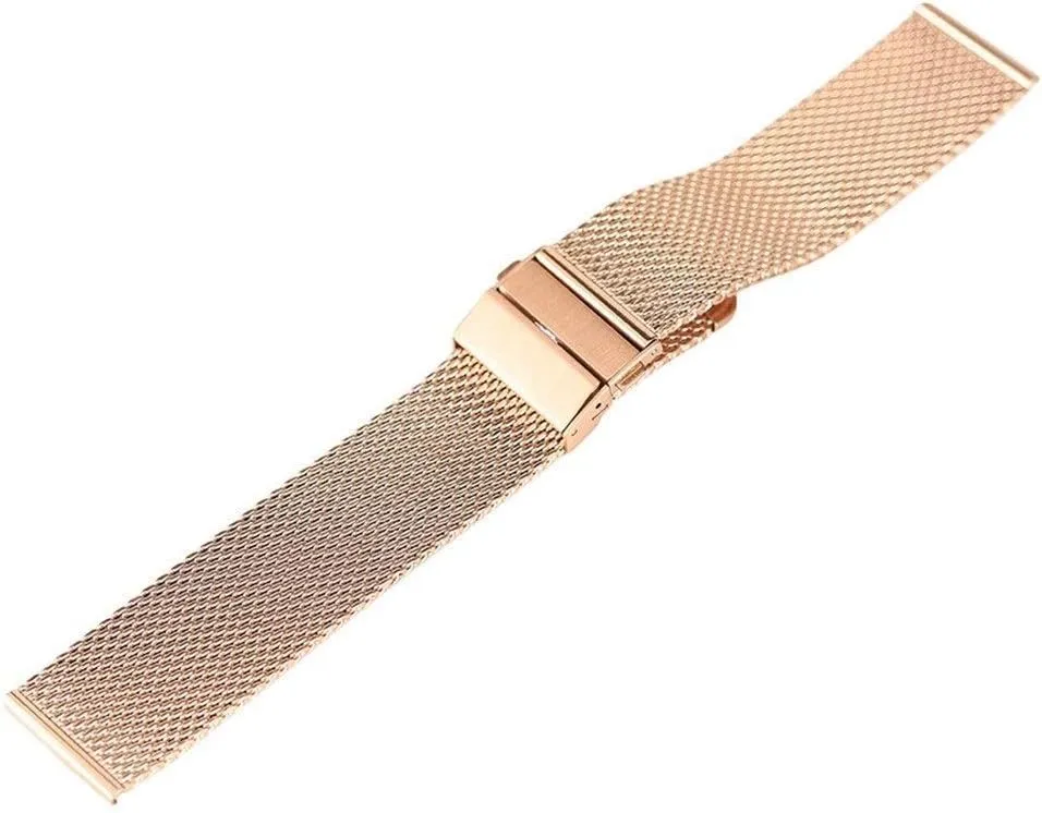 Steel Strap fold Over Clasp Watches Replacement Bracelet Watch Strap Black/Silver/Rose Golden 18mm/20mm/22mm Watch Band mesh quicksand Stainless 