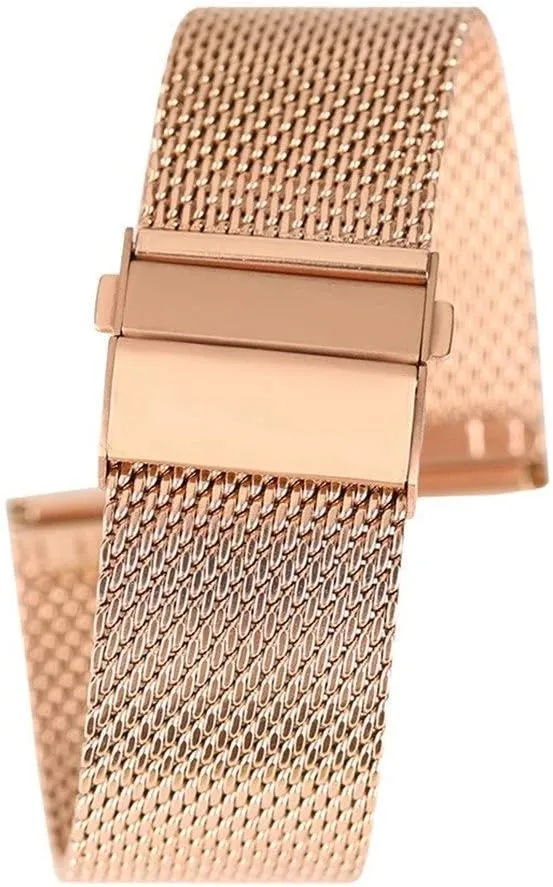 Steel Strap fold Over Clasp Watches Replacement Bracelet Watch Strap Black/Silver/Rose Golden 18mm/20mm/22mm Watch Band mesh quicksand Stainless 