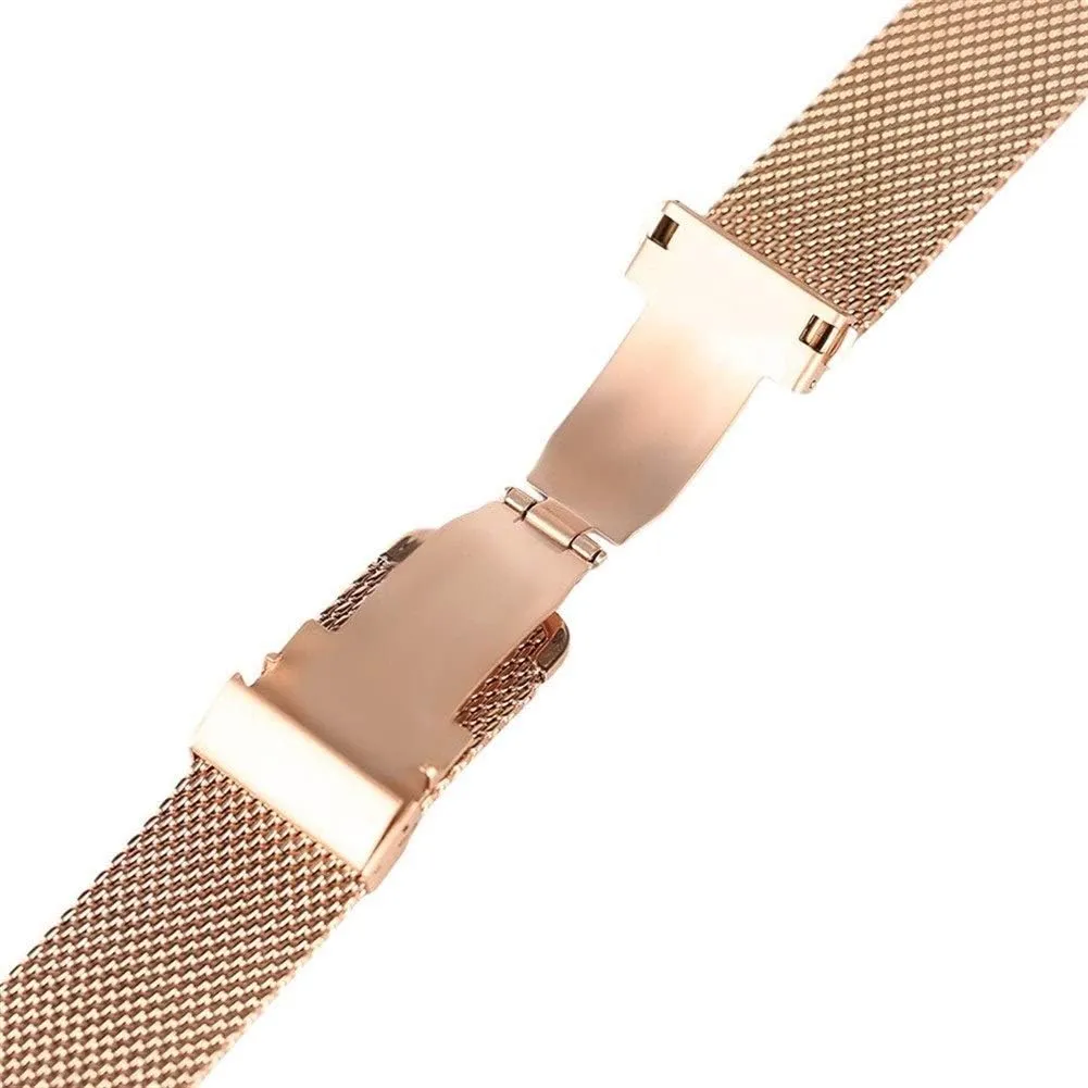 Steel Strap fold Over Clasp Watches Replacement Bracelet Watch Strap Black/Silver/Rose Golden 18mm/20mm/22mm Watch Band mesh quicksand Stainless 