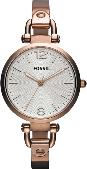 Steel Watch contradiction hind - Rose Gold-Tone Fossil Women's ES3110 Georgia Three Hand Stainless 