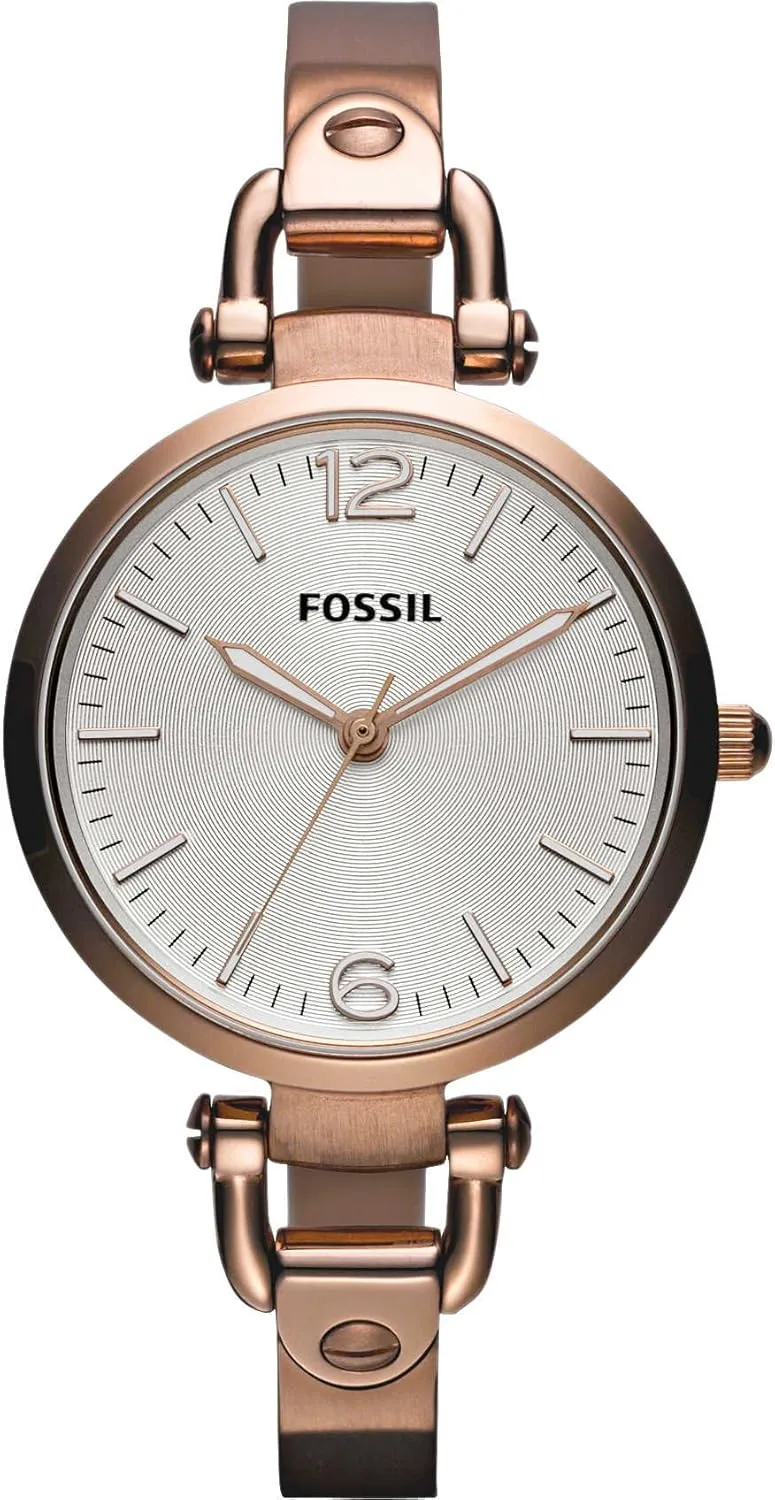 Steel Watch contradiction hind - Rose Gold-Tone Fossil Women's ES3110 Georgia Three Hand Stainless 