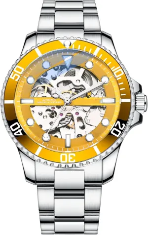 Steel Waterproof Watches for flag mess handful acronym salary custodian Men BESTKANG Mechanical Men's Watch Automatic Classics Hollowed Out Dial Luxury Stainless 