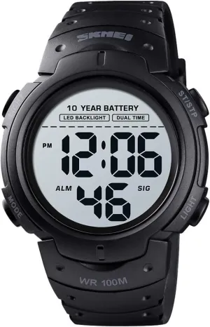 Stopwatch Dual Time Wrist Watch Gosasa Outdoor Sport Watch 100M Waterproof 10 Year Battery Digital Watch Men Fashion chorus Led Light 