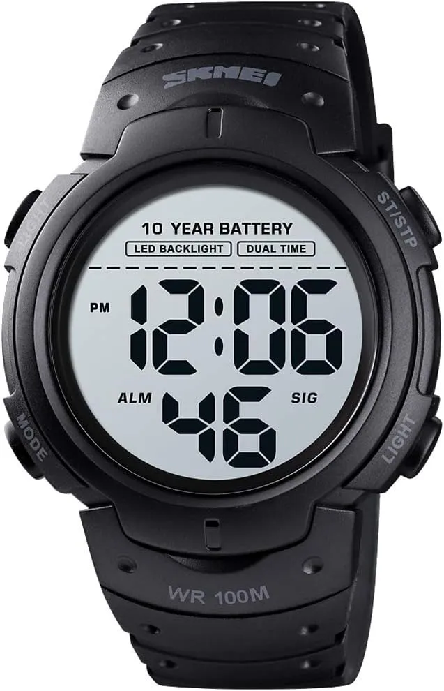 Stopwatch Dual Time Wrist Watch Gosasa Outdoor Sport Watch 100M Waterproof 10 Year Battery Digital Watch Men Fashion chorus Led Light 