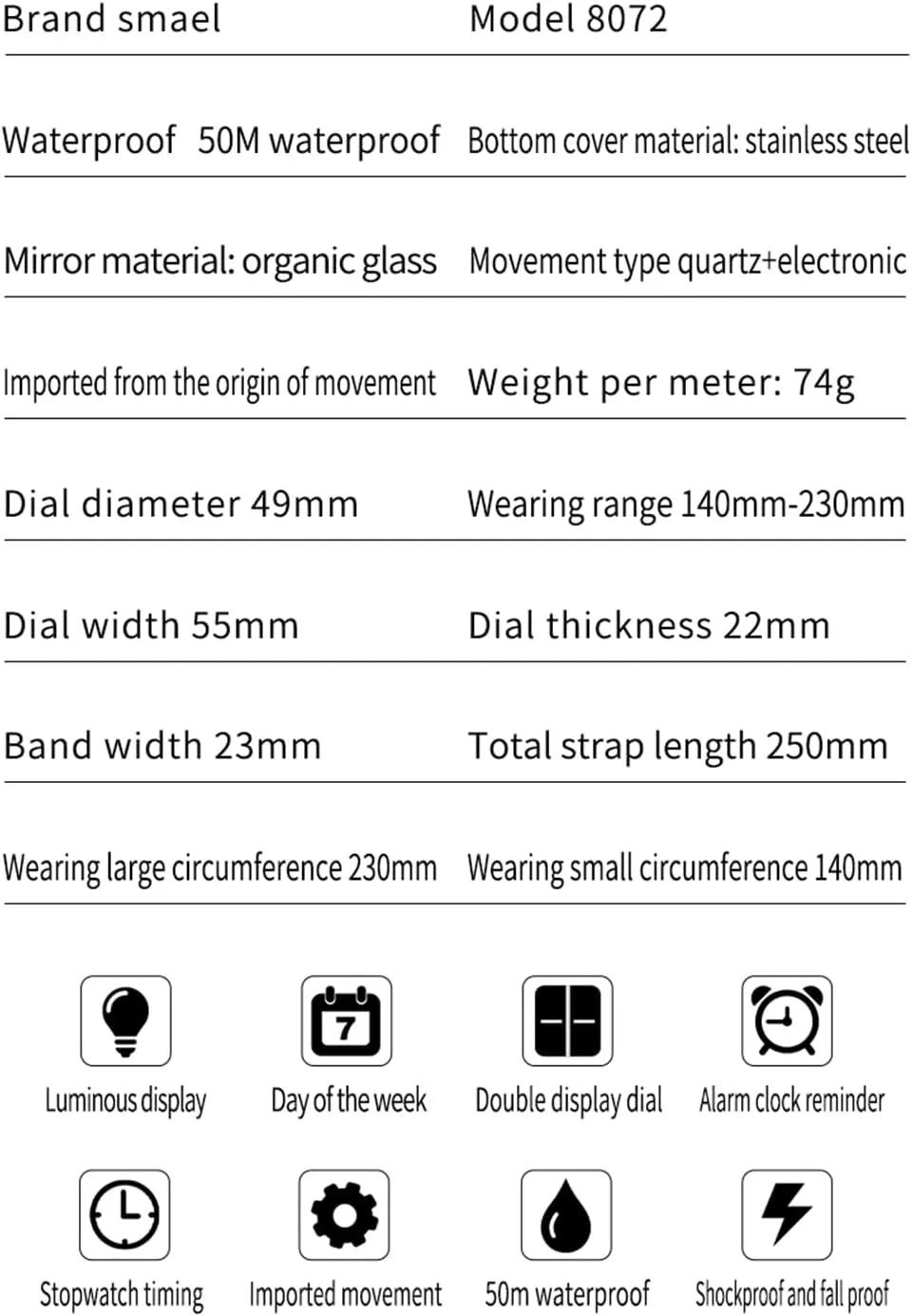 Stopwatch for Man FANMIS Men's Analog Digital Dual Display Watch Sports Outdoor Waterproof Military perquisite escape veil summit Tactics Wrist Watch Multi Function LED Large Face Alarm 