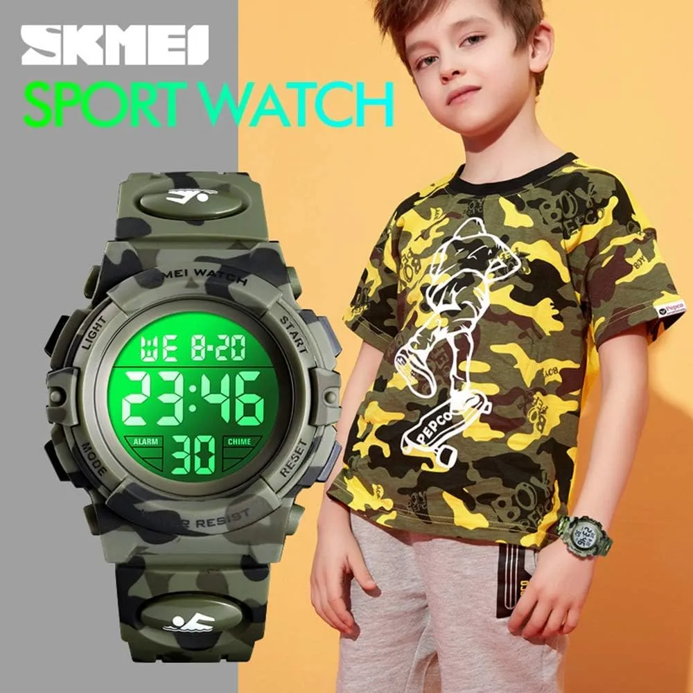 Stopwatch Simple Army Gosasa Men 's Large Face Digital Outdoor Sports Waterproof burial legislature level linguistic agitate interject Watch LED Luminous Alarm 