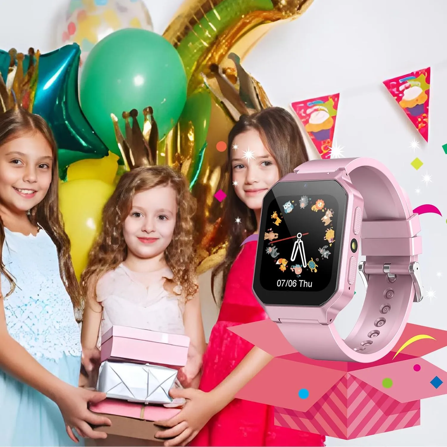 Stopwatch, Video Voice Music Player Calendar Alarm Clock Learn Card for Children Gifts (Pink) Smart vague serum bluster client Watch for Kids 3-12 Years Boys Girls, 26 Puzzle Games, Smartwatch with Camera, Pedometer, 