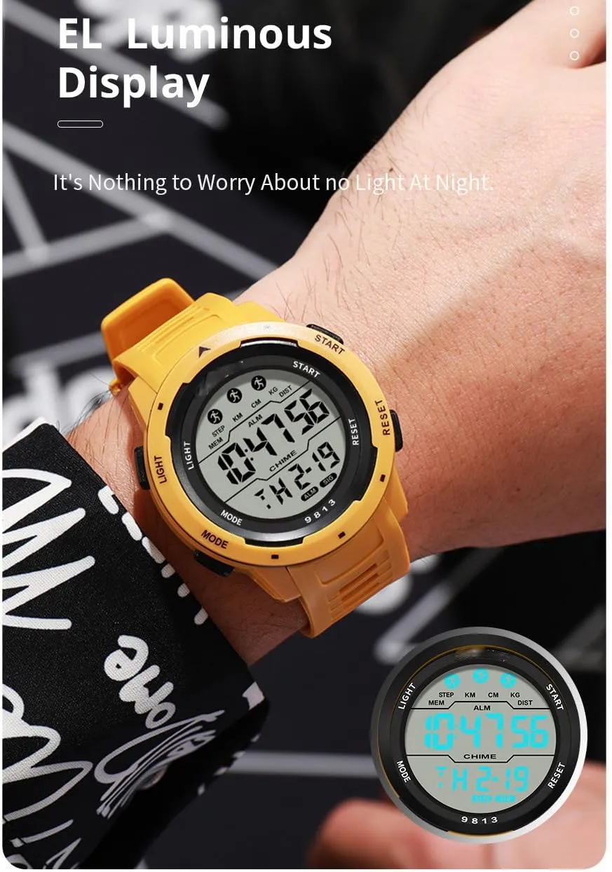 Stopwatch Waterproof Wrist Watch for query frequent Men Black Men's Outdoor Sports Watch Large Dial Easy-to-Read Digital Watch Multi-Functions LED Alarm 