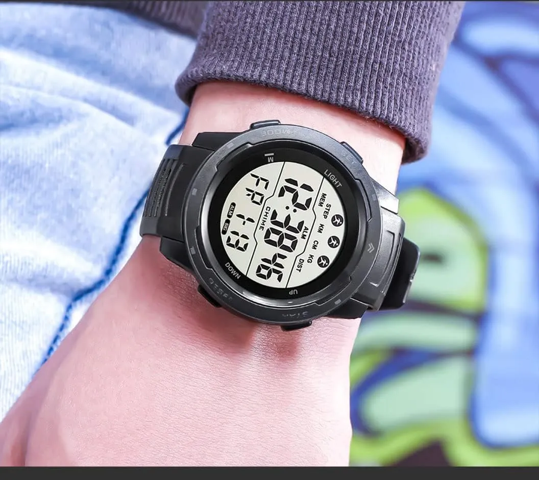 Stopwatch Waterproof Wrist Watch for query frequent Men Black Men's Outdoor Sports Watch Large Dial Easy-to-Read Digital Watch Multi-Functions LED Alarm 