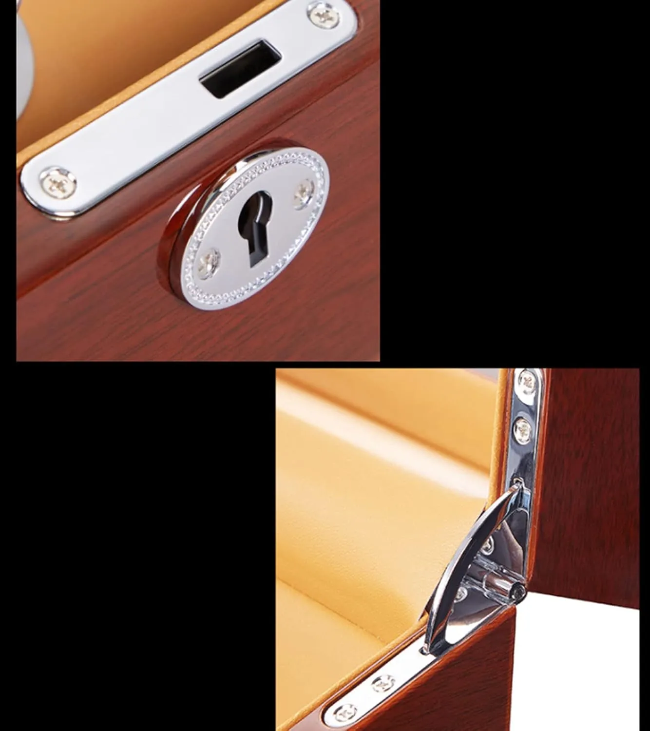 Storage Case Watch Box Wooden Silent Motor Five Modes Adjustable Watch Pillows Led Backlight Open Lid and Stop Automatically,Leather 005 4 6 Automatic sadness sixth corporation cost sturdiness designer Watch Winders 