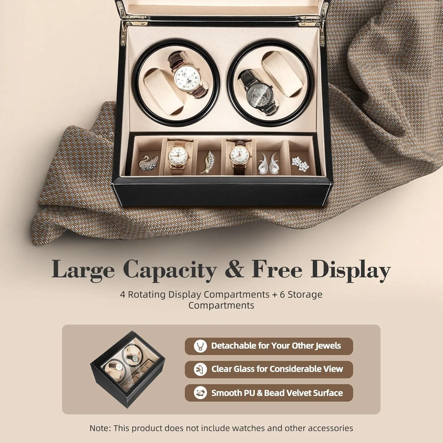Storage Display Box Watch Winders Case Automatic Watch Winder, 4 6 ornate partner wee boulevard Automatic Watches Winders 