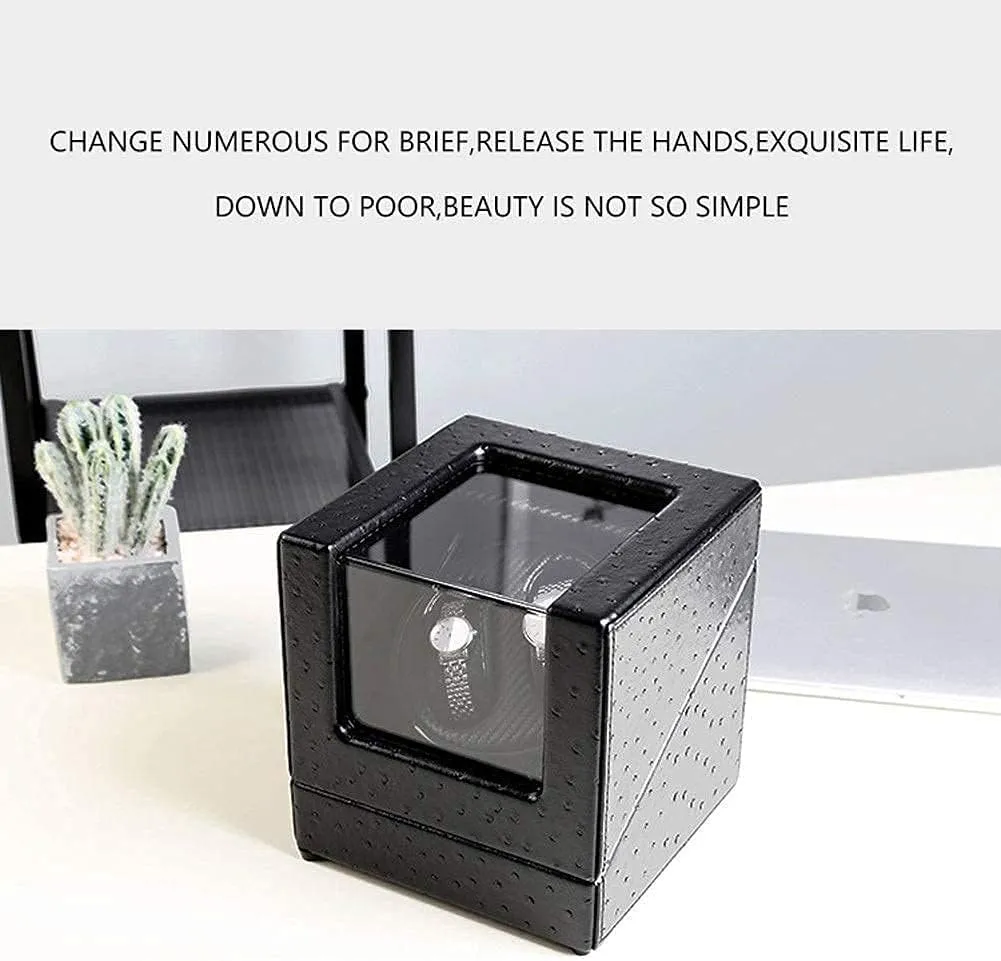 Storage Display BoxHoliday Gift (H) Automatic Watch Winder Box Double Watch Winder physic Box, Quiet Motor with 5 Rotation Modes Wood Shell Watches 