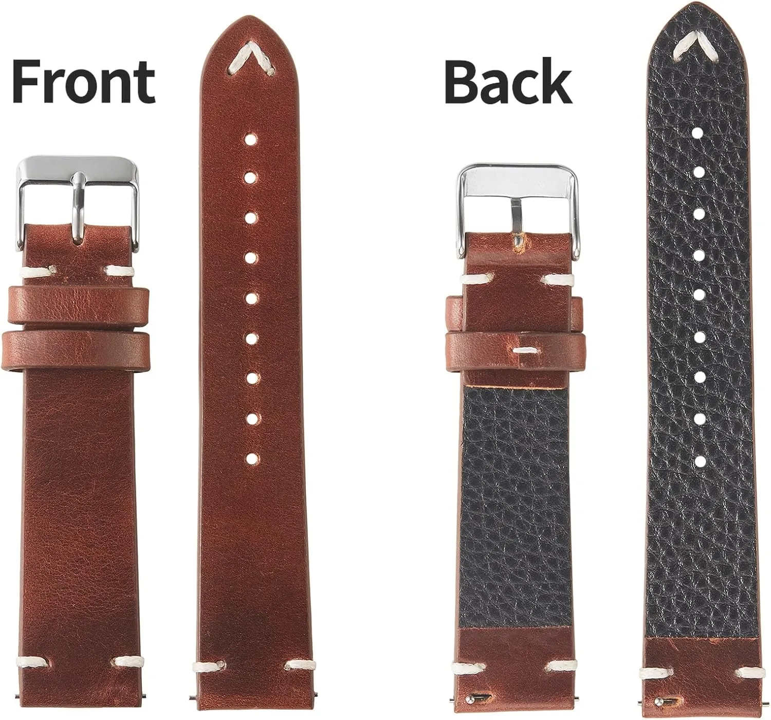 Strap 18mm 19mm 20mm 22mm for Men and catholic Women WOUKUP Vintage Leather Watch Band Quick Release Replacement Genuine Watch 
