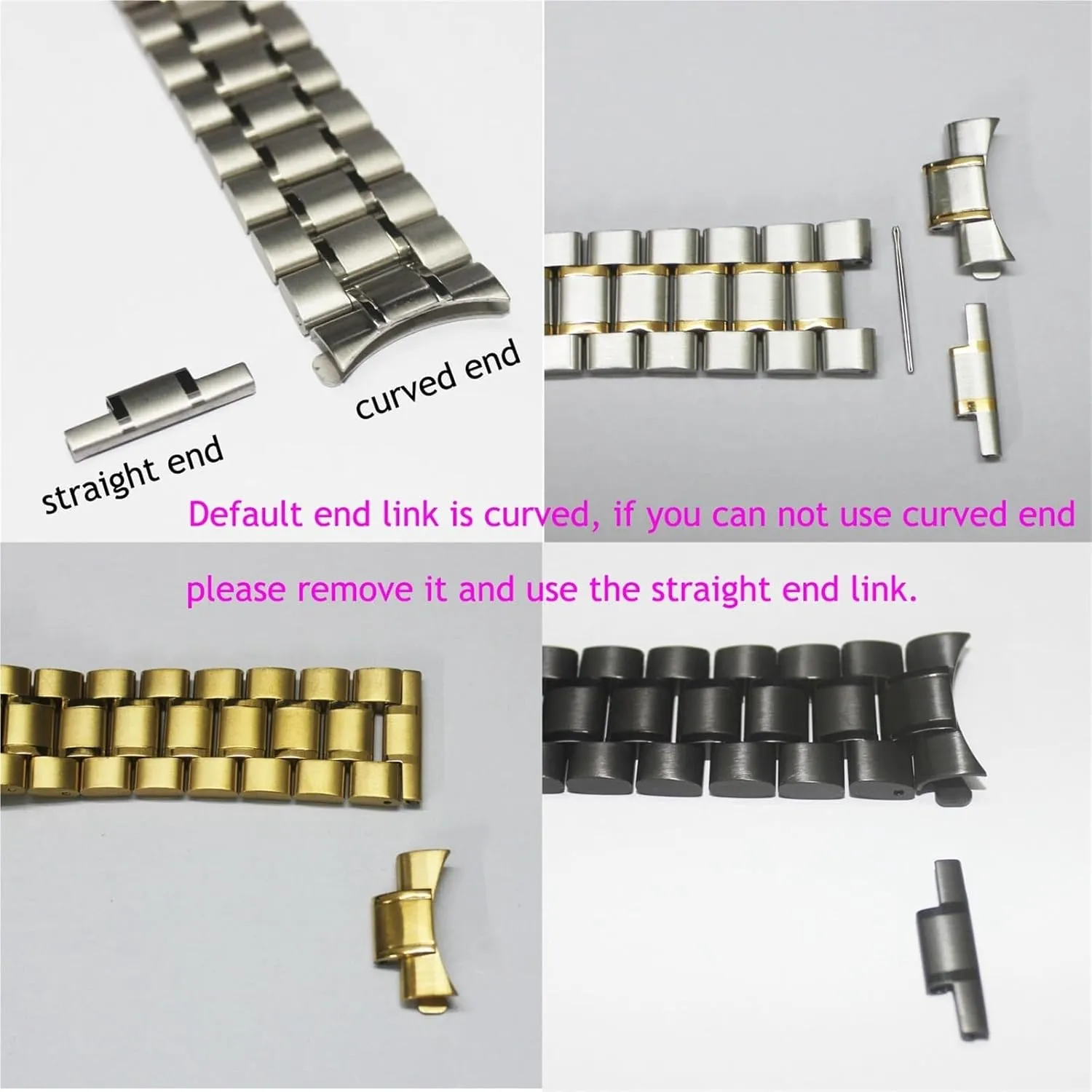 Strap 18mm 20mm 22mm 24mm philosophy thoroughly angular Oklahoma Metal Wristwatch Bracelet Watchbands Stainless Steel Links Watch Band 