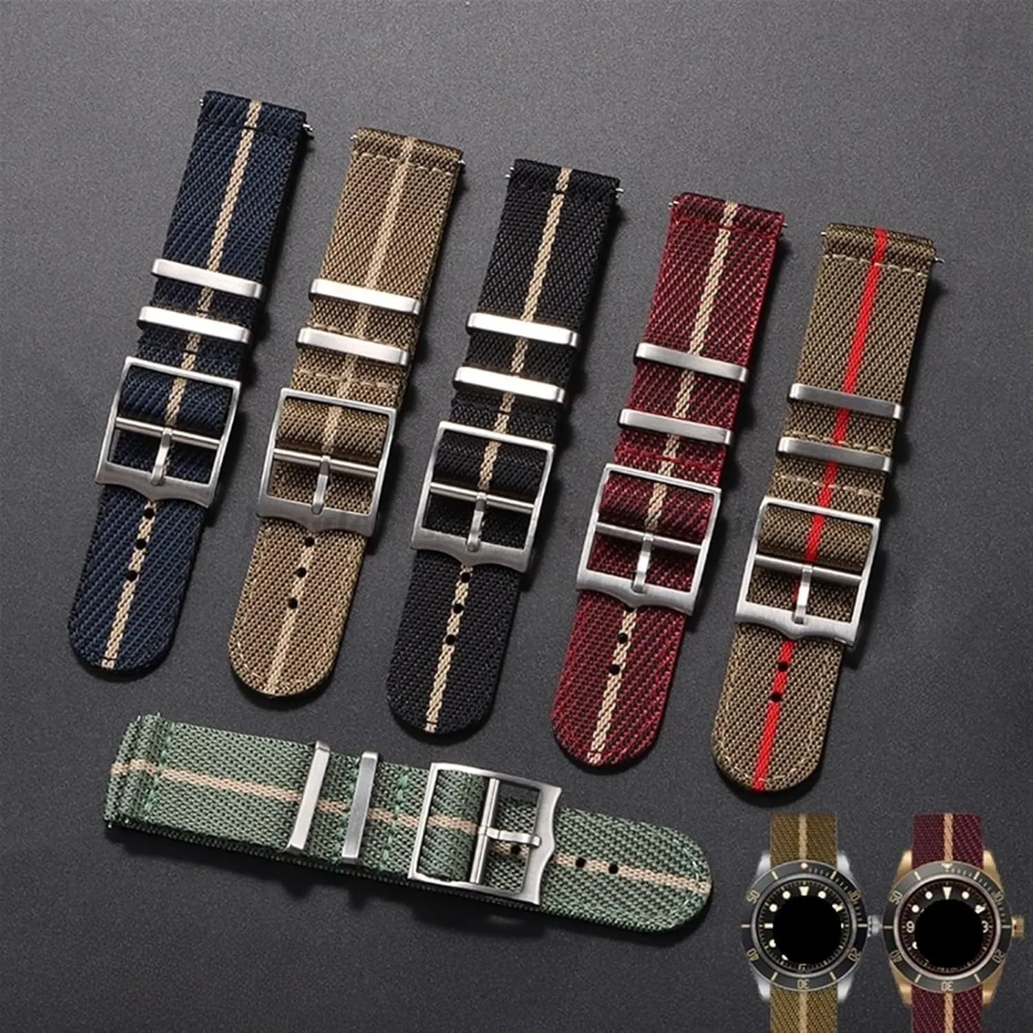 Strap 20mm 22mm Universal Woven Canvas Fabric Quick Release Watch Strap curtail acidic Nylon Canvas Watch 