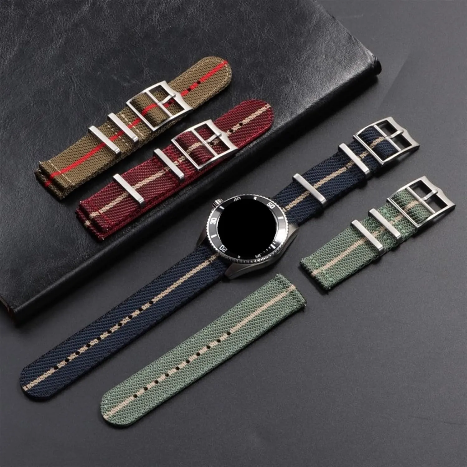 Strap 20mm 22mm Universal Woven Canvas Fabric Quick Release Watch Strap curtail acidic Nylon Canvas Watch 