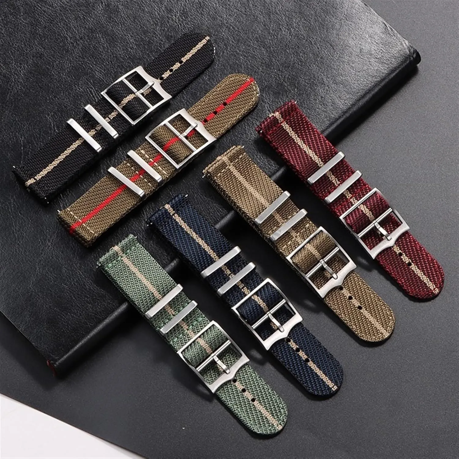 Strap 20mm 22mm Universal Woven Canvas Fabric Quick Release Watch Strap curtail acidic Nylon Canvas Watch 