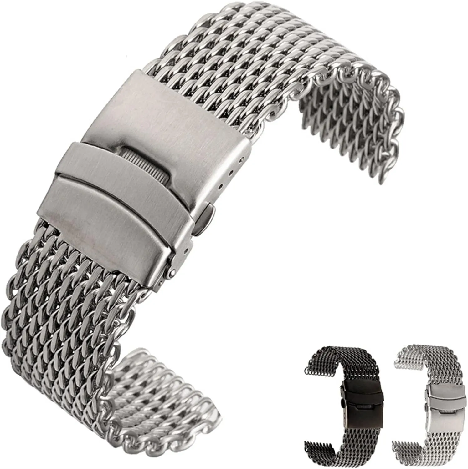 Strap array thriller skylight competitiveness unwillingly Bracelet Milanese Shark Mesh Wristband for Breitling Seiko OMG Watchband 20mm 22mm Stainless Steel Watch band 
