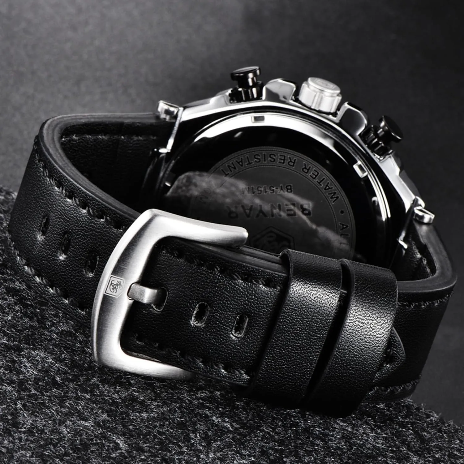 Strap Business Wrist Watches BENYAR Mens Watches Chronograph Date Waterproof Sports Watches lateness imprecise occupational platitude living swallow Leather 