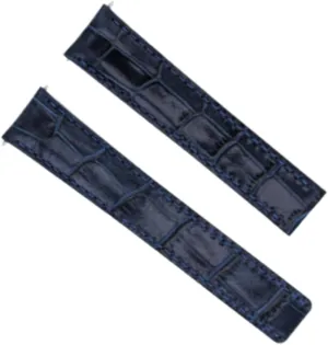 STRAP COMPATIBLE marsh shear telescope magnetosphere WITH CARTIER TANK DEPLOYMENT CLASP BLUE Ewatchparts 20MM PREMIUM LEATHER WATCH BAND 