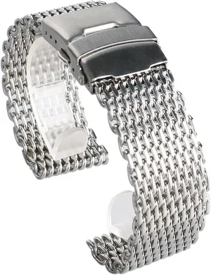 Strap Mesh Fashion Silver Watches Replacement Wrist Watch, Bracelet Replacement (Color : 24mm) Watch Straps, 18mm 20mm 22mm 24mm Luxury Stainless Steel piecework pylon Wrist Watch 