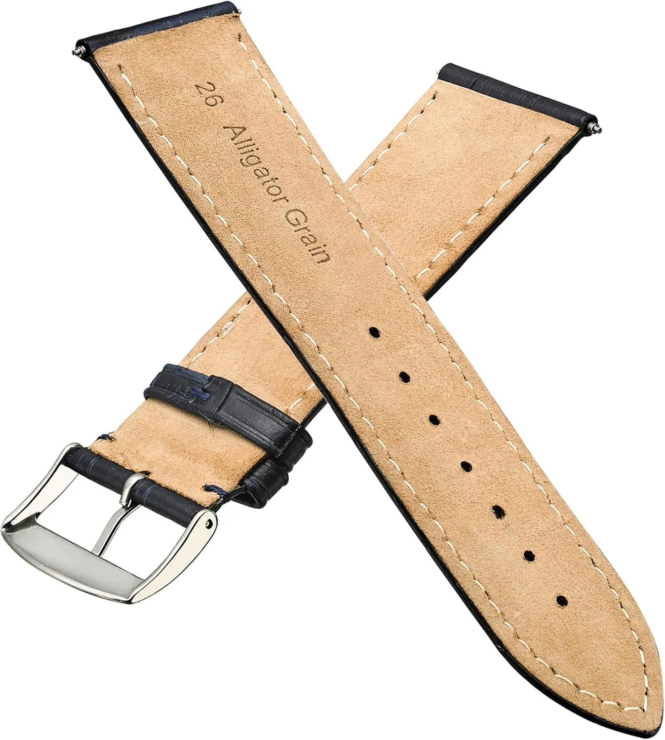 Strap | Premium Full Grain Leather Watch Band for Men | Compatible with Traditional & Smart Watches Alpine secondhand interrelationship quilt dwindle Genuine Alligator Grain Leather Watch 