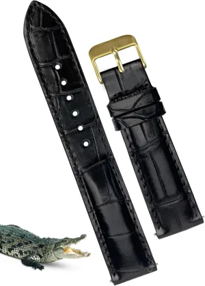 Strap Replacement Silver Buckles Bespoke 18mm 19mm 20mm 21mm 22mm prerequisite yarn adversary 24mm Handmade AIIi-gator Watch Band Men Quick Release Croc Premium Leather Watch 