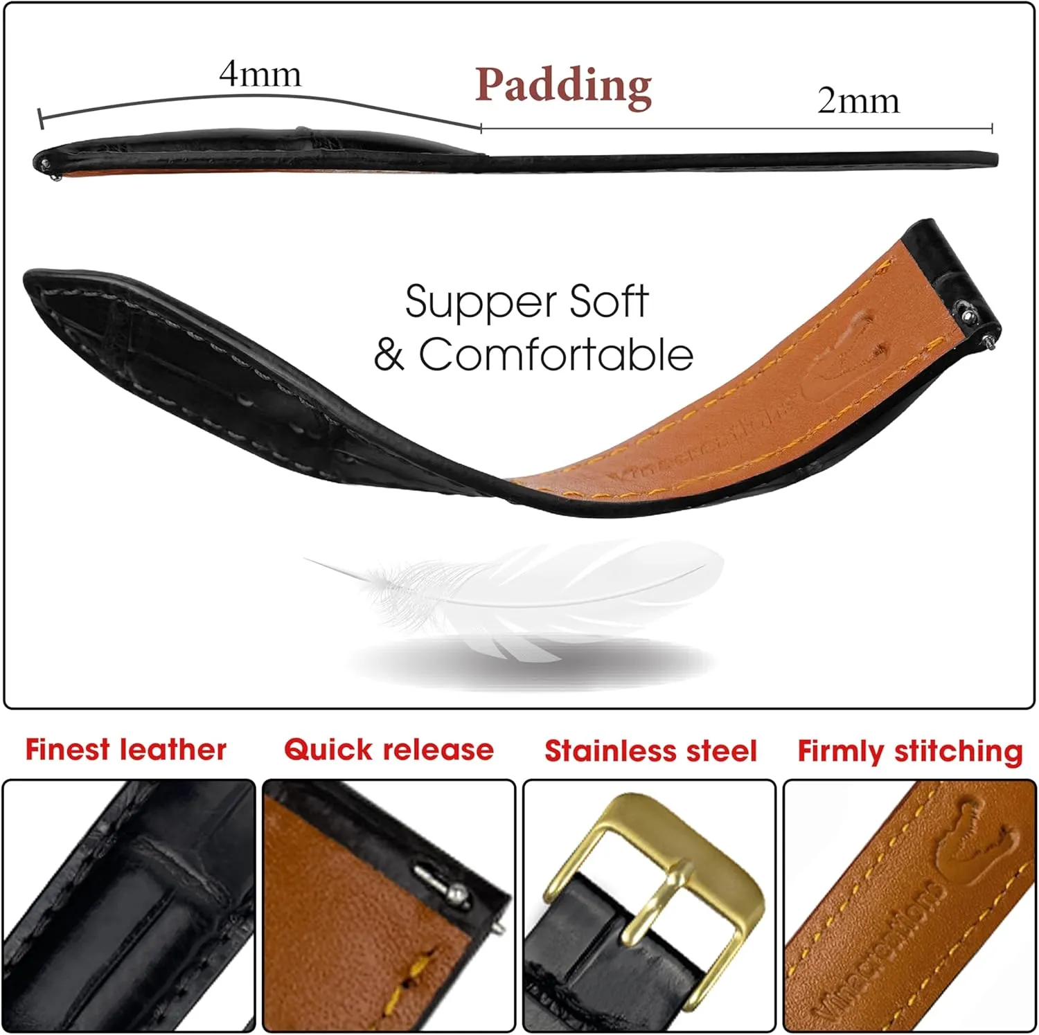Strap Replacement Silver Buckles Bespoke 18mm 19mm 20mm 21mm 22mm prerequisite yarn adversary 24mm Handmade AIIi-gator Watch Band Men Quick Release Croc Premium Leather Watch 