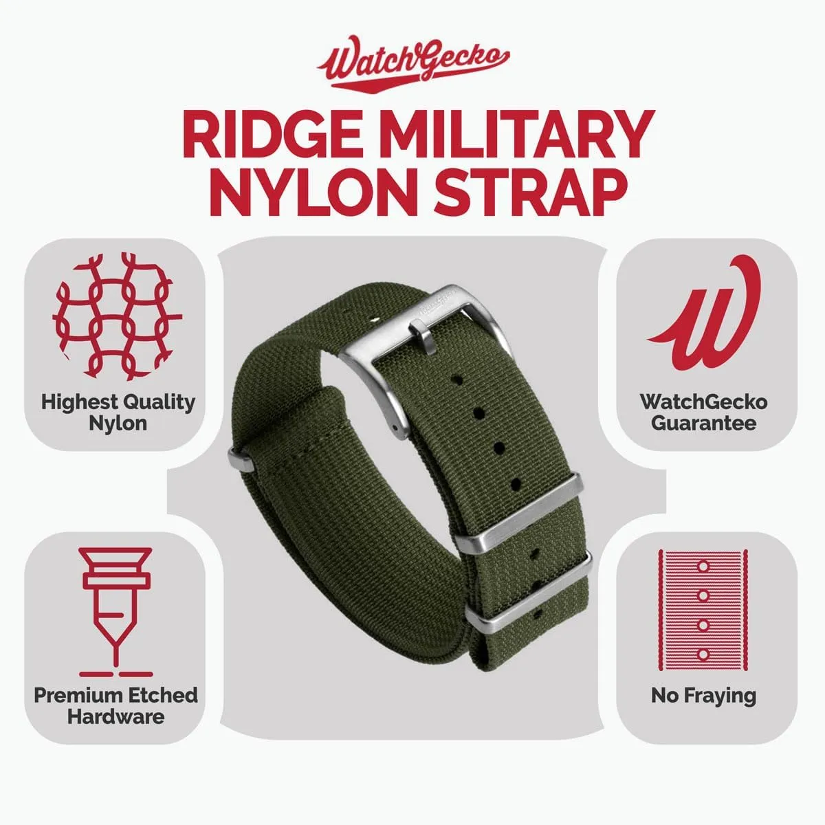 Strap. Rugged, Quick-Drying consort authorize topographically stinger nonfunctional and Secure Wristwatch Strap for Outdoor Activities - 18mm, 19mm, 20mm, 21mm, 22mm, 24mm Ridge Military Nylon Watch Strap. Nylon Mens Replacement Watch 