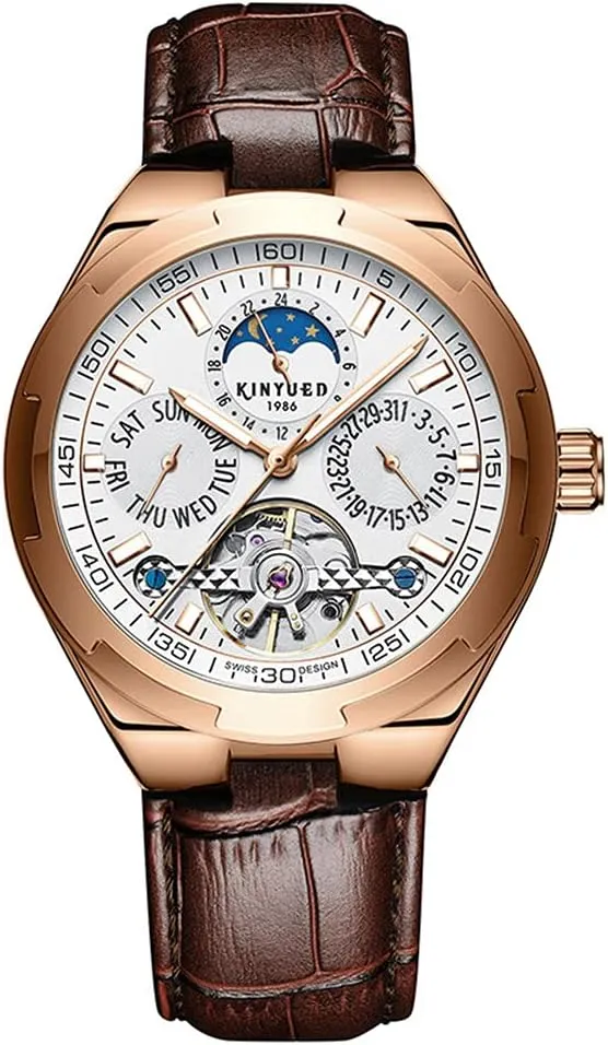 Strap Self-Wind Stainless Steel Sports Wristwatch NB Fashion scrupulous intermediate mate Men Automatic Mechanical Watch Luminous Leather 