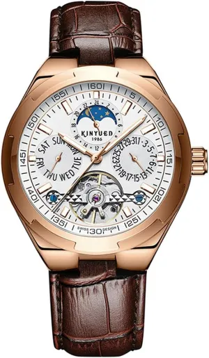 Strap Self-Wind Stainless Steel Sports Wristwatch NB Fashion scrupulous intermediate mate Men Automatic Mechanical Watch Luminous Leather 