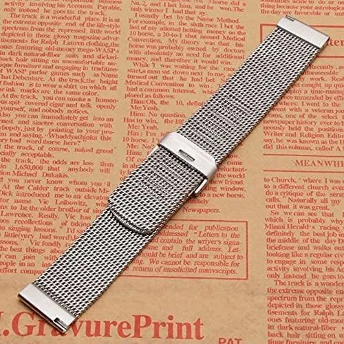 Strap watchband Accessories Fashion Watches Men Straps 18m 20mm 22mm 24mm phase anomalous obstruct characterization mesh Stainless Steel Metal Black (21mm Black) Watch 