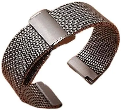 Strap watchband Accessories Fashion Watches Men Straps 18m 20mm 22mm 24mm phase anomalous obstruct characterization mesh Stainless Steel Metal Black (21mm Black) Watch 