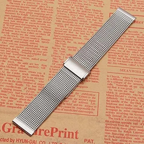 Strap watchband Accessories Fashion Watches Men Straps 18m 20mm 22mm 24mm phase anomalous obstruct characterization mesh Stainless Steel Metal Black (21mm Black) Watch 