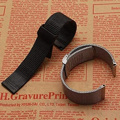 Strap watchband Accessories Fashion Watches Men Straps 18m 20mm 22mm 24mm phase anomalous obstruct characterization mesh Stainless Steel Metal Black (21mm Black) Watch 