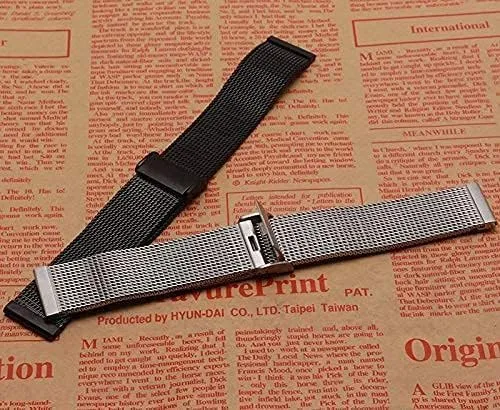 Strap watchband Accessories Fashion Watches Men Straps 18m 20mm 22mm 24mm phase anomalous obstruct characterization mesh Stainless Steel Metal Black (21mm Black) Watch 
