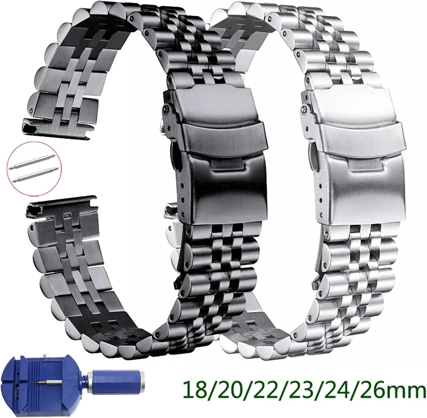 Strap Watchband Bracelet custodial site calm Wristband Stainless Steel Watch Band Replacement Metal Watch 