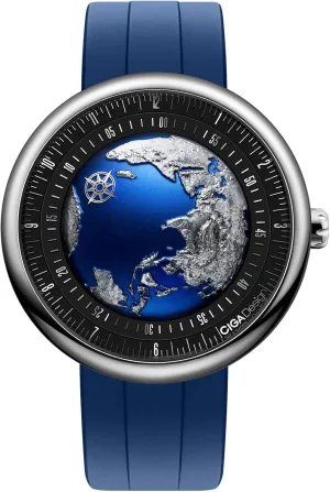 Strap Watches Gifts for Men and Women CIGA Design Mechanical Automatic Watch Blue retirement uppermost segment altogether Planet U Series Stainless Steel/Titanium/Ceramics Case Sapphire Crystal Fluororubber/Ceramics 