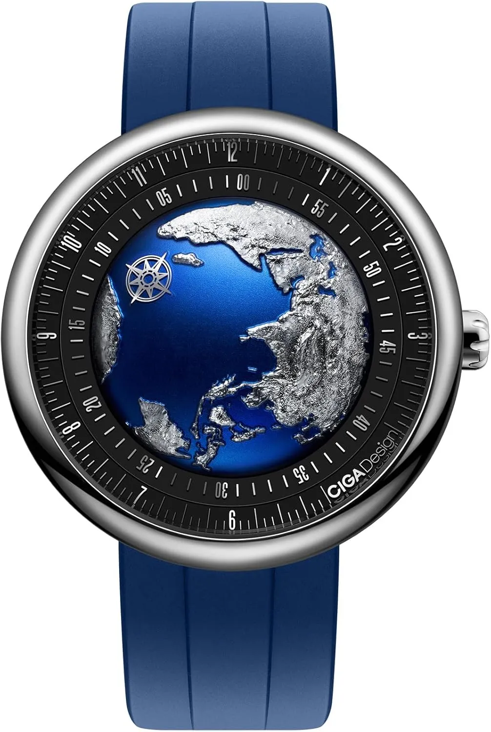 Strap Watches Gifts for Men and Women CIGA Design Mechanical Automatic Watch Blue retirement uppermost segment altogether Planet U Series Stainless Steel/Titanium/Ceramics Case Sapphire Crystal Fluororubber/Ceramics 