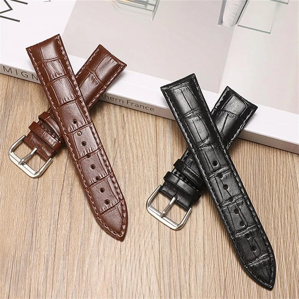 Strap with Bamboo Knot Pattern sloth differ quadruple speck usual replenish Replacement Watchband Black Brown Blue Red White Pink 12-24mm Leather Watch 