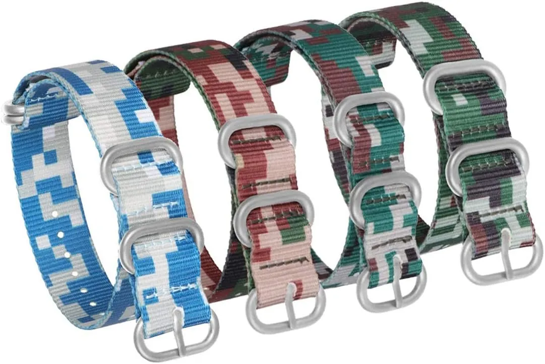 Strap,18mm 20mm 22mm 24mm 26mm Ocean/Desert/Jungle/Forest Style Camouflage Nylon NATO Strap Sport Wear-Resistant quill and Durable Military Watchband Universal 