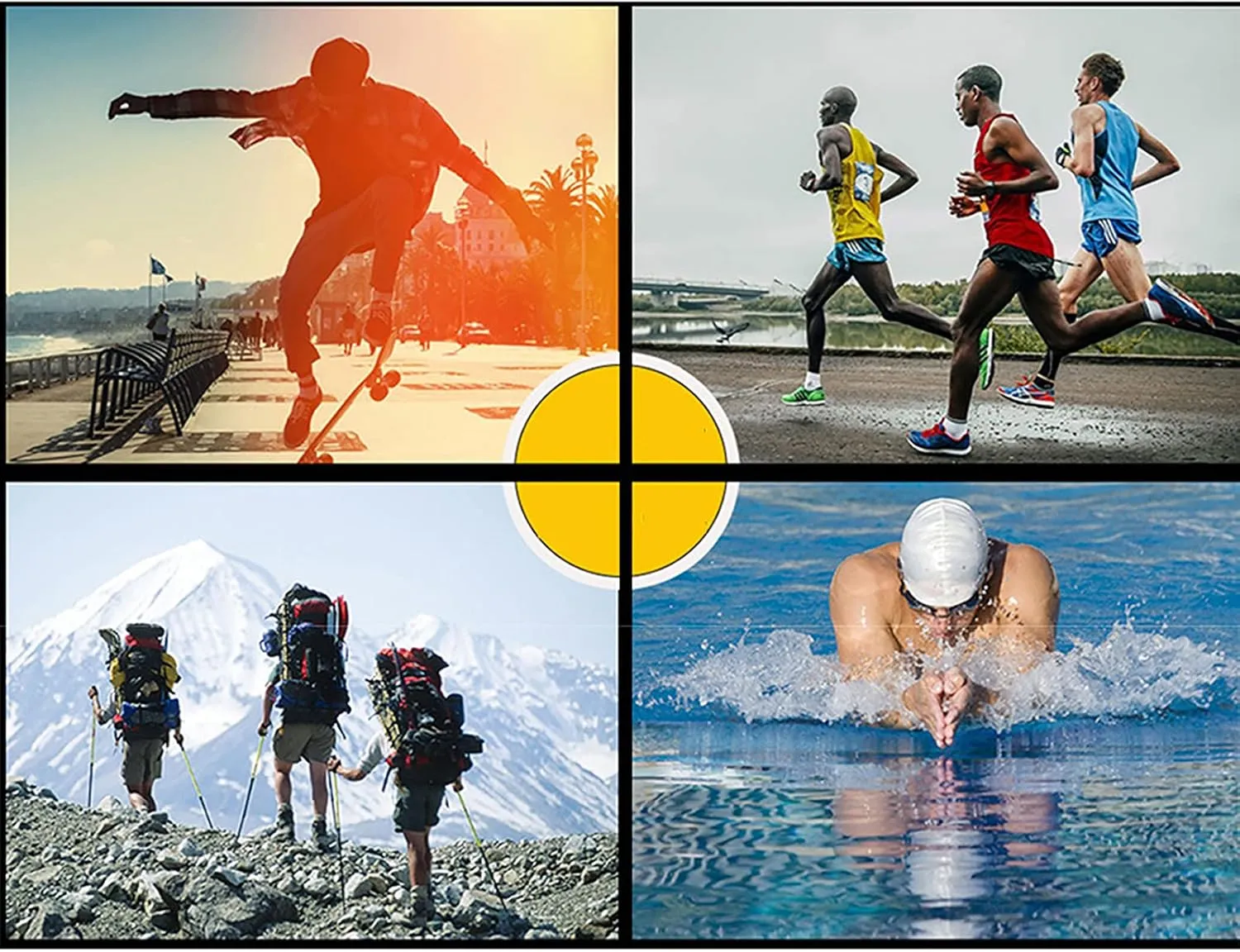 Strap,for Mountaineering Running A Multi-Function Double Display inanity strict Watch,Men's Waterproof Outdoor Sports Watches, Luminous, Silicone 