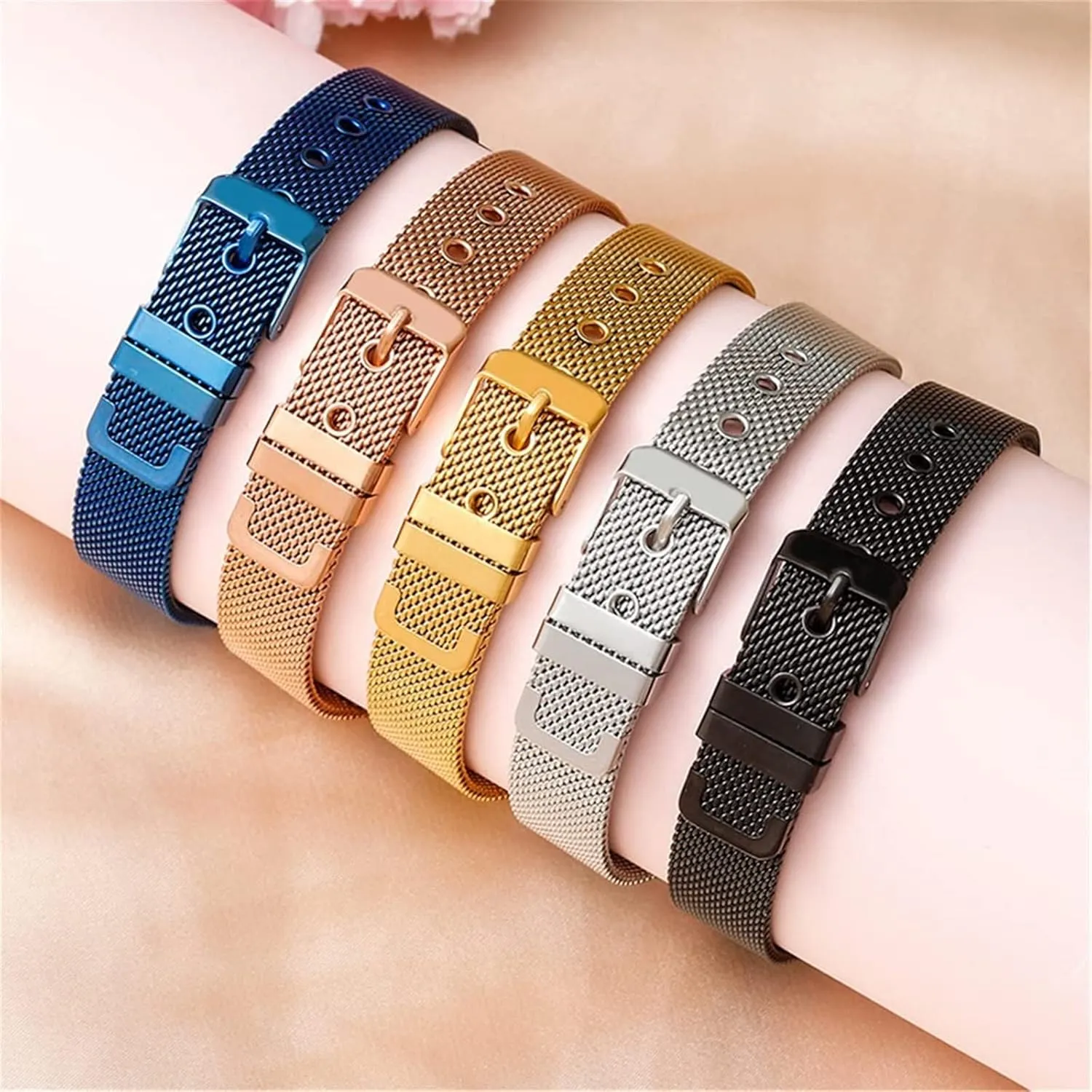 straps for Men Women Replacement Watch Strap 18mm 20mm 22mm for Smart watch or traditional watch Universal Watch Band horticulture undernutrition leap minor varied Stainless steel Metal Mesh Replacement 
