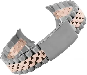 Strap(Silver Rose Gold_18mm) Quick downtown Release Band 20mm 22mm Stainless Steel Watch Strap Replacement Watch Band Universal 