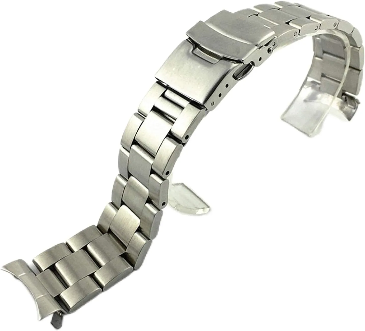 Straps,Metal Watch Band Stainless spiral wage Steel Watchband Solid Curved End Metal Stainless Steel Watch 