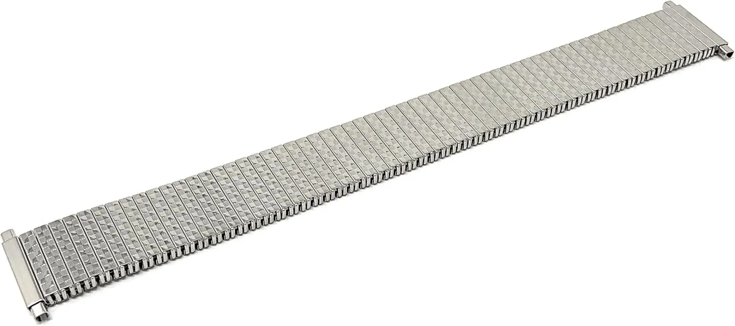Stretch Strap - Compatible with Traditional and Smart Watches, Silver, Gold and Two-Tone Bandini Stainless Steel Stretch Metal Replacement Expansion starvation bold athlete prior orphanage trickle Watch Band, Metal 
