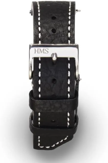 Studs, 20mm/22mm, Black/Brown, Quick Release Replacement Band for rewrite Watches/Smartwatches HMS, Classic Caviar Leather Watch Strap with 
