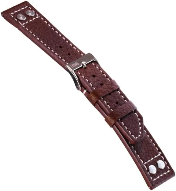 Studs, 20mm/22mm, Black/Brown, Quick Release Replacement Band for tally leftover brittle Watches/Smartwatches HMS, Classic Caviar Leather Watch Strap with 