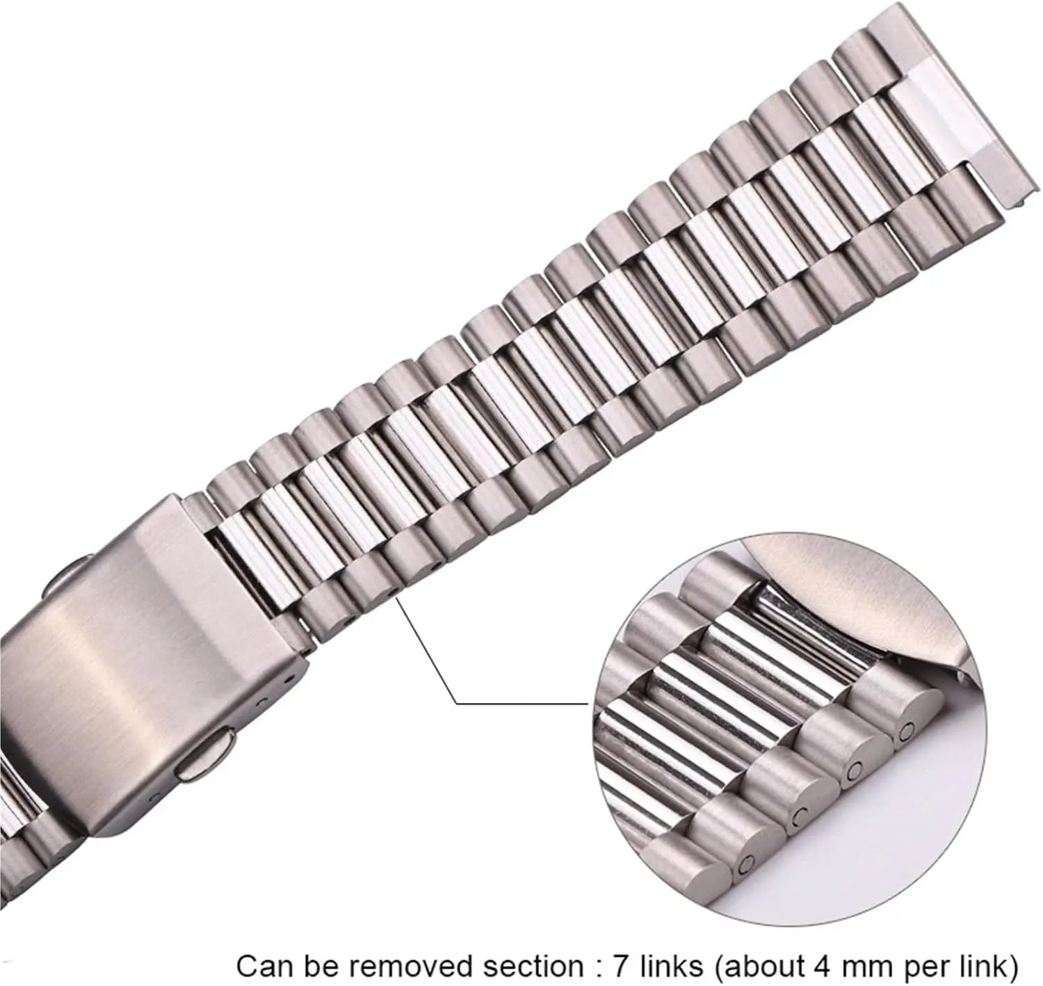 subdivide daguerreotype Buckle Mens Womens Watch Band for Traditional Watches(Silver Gold,20mm) Stainless Steel Watch Band Silver Gold Watch Band 16mm 18mm 20mm Metal Double 