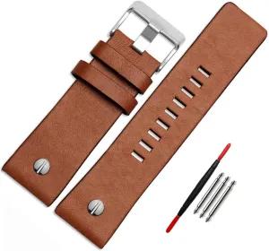 sufficient Calfskin Leather Watch Band for Men's Diesel Watches Choco&Man US Men's Genuine Diesel 